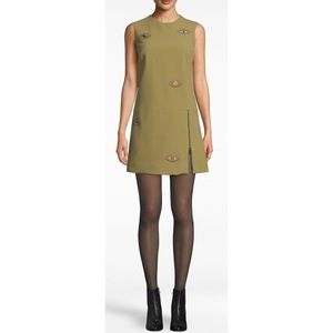 Nicole Miller LEAF Evil Eye Embroidery Dress,Small
